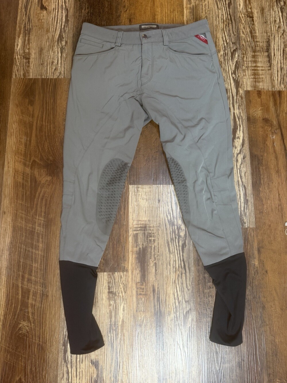 Amino Breeches Women’s IT-50 US 36 Gray with Sock Bottom Equestrian Riding Pants